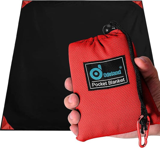 Odoland Beach Blanket Picnic Blanket, SandProof Waterproof Outdoor Pocket Blanket with Portable Bag, Foldable Lightweight Sand Free Quick Drying Beach Mat for Hiking Camping Picnics Travel Concert