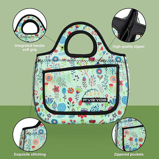 Lunch Bag for Women Soft Neoprene Lunch Bag Lightweight, Thermal Insulated and Reusable Lunch Bag for Women Men