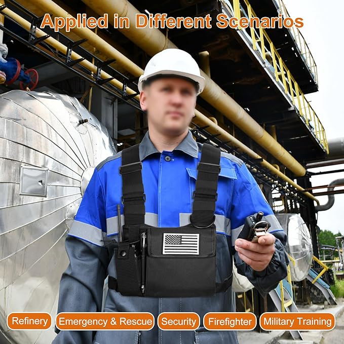 abcGoodefg Radio Chest Harness Chest Front Pack Pouch Holster Vest Rig for Two Way Radio Walkie Talkie(Rescue Essentials)