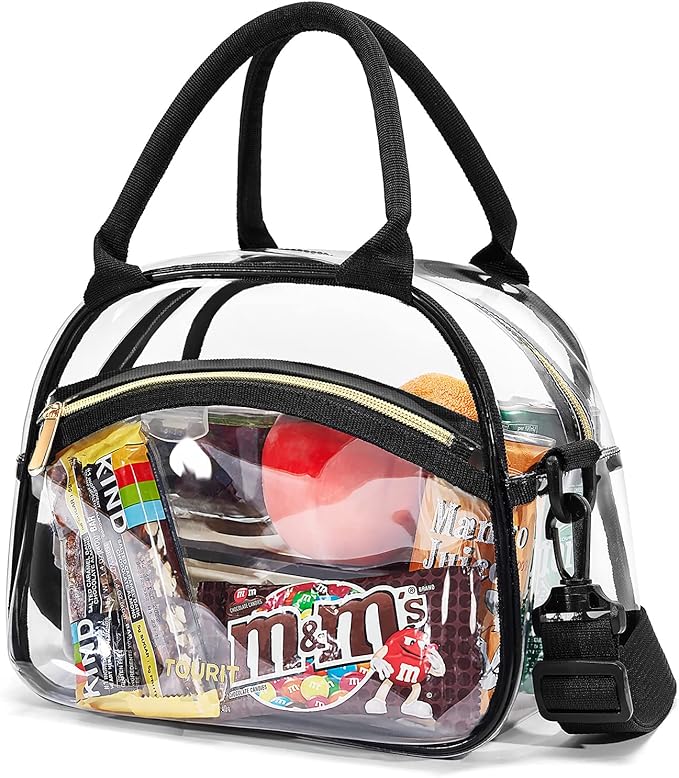 TOURIT Stadium Approved Clear Lunch Bag Transparent Bag with Adjustable Strap Clear Lunch Box for Women Men Work