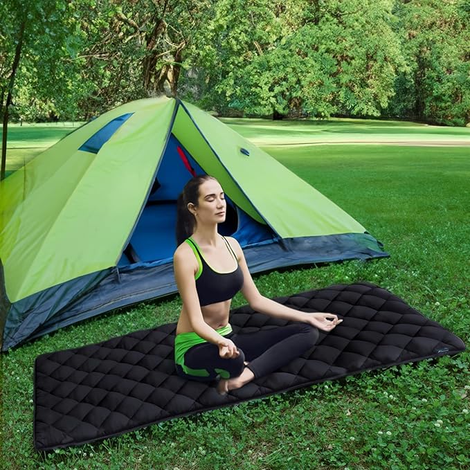 Cot Mattress Topper Pad Quilted, Foam Camping Cot Mattress Pad Non-Slip Super Soft Comfortable 75"x30", Cool Sleeping Cot Mattress Pad for Camp Cot/Rv Bunk/Narrow Twin Beds