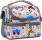 FlowFly Double Decker Cooler Insulated Lunch Bag Large Tote for Boys, Girls, Men, Women, With Adjustable Strap (Truck)