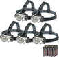 EverBrite 5-Pack LED Headlamp, 4 Lighting Modes, Pivoting Head with Adjustable Headband, Perfect for Running, Camping and Hiking, Batteries Included