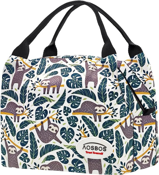 Aosbos Cute Lunch Box for Women Small Lunch Bags for Adult Insulated Lunch Totes Bag Reusable Lunchbox Cooler Bag Lunch Pail Bento Box Adult Mens Lunchbox for Work Meal Travel Bags Picnic Bags