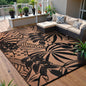 Anidaroel 8x10 Leaf Outdoor Rug for Patios Clearance, Waterproof Camping Rug for Outside RV, Reversible Plastic Straw Outside Area Rugs for Garden, Camper, Picnic, Beach(Black/Brown,8'x10')