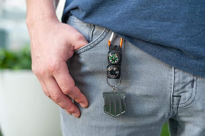 Call of Duty: Black Ops 4 Logo & Keychain Compass Navigation Set | Includes Thermometer, Compass, & Black Ops 4 Shield Emblem