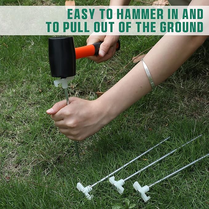 Shimeyao 10 Inch Tent Stakes Heavy Duty Camping Stakes Bulk Galvanized Non Rust Tent Pegs Metal Camping Spikes for Outdoor Camping Pitching Canopy