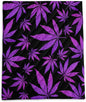Axolotl Purple Black Leaves Puffy Camping Blanket,Floral Botanical Packable Outdoor Blanket,Needle Leaf Lightweight Waterproof Camping Blanket,Waterproof Backpacking for Camping,Sleeping,Hiking,Picnic