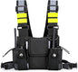 Versatile Chest Bag Vest Rig For Two Way Radio Walkie Talkie Universal Hands Freely Front Chest Pack Pouch For Running With Phone Holder Hiphop Harness Bag (Upgrade Black)
