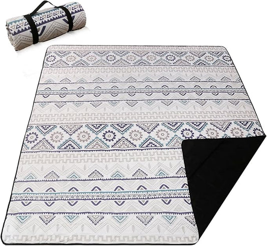 Picnic Blanket Extra Large(79" x 82"), 3-Layer Thickening Camping Blanket, Machine Washable Outdoor Blanket, Wear-Resistant, Soft and Comfortable, Sandproof Beach Mat for Beach, Park, Lawn