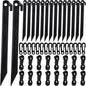 48pcs Camping Tent Stakes, Ground Stakes Plastic Inflatable Stakes Fixing Replacement for Yard, Inflatable Accessories with Hooks & Tethers for Christmas Outdoor Party Garden Decorations