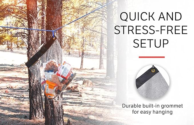 Bear Bags for Food Backpacking - Bear Sack Rodent Proof Food Storage Container - Ultralight Backpacking and Camping Food and Gear Storage Hanging Mesh Bag