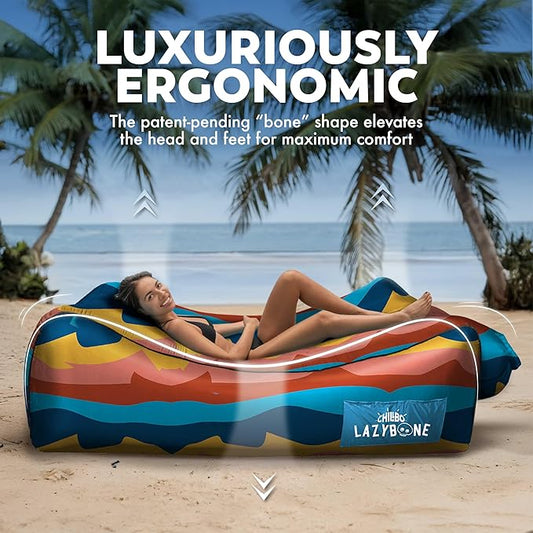 Chillbo Inflatable Couch – Cool Inflatable Chair. Upgrade Your Camping Accessories. Easy Setup is Perfect for Hiking Gear, Beach Chair and Music Festivals.