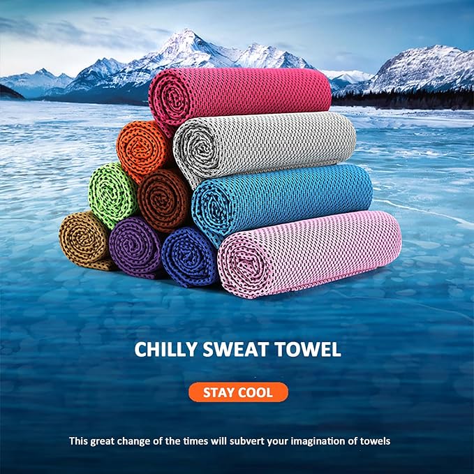 Peicees 20 Pack Microfiber Neck Cooling Towels Sports Sweat Towels Sweat Headband for Travel Beach Swimming Camping Climbing Gym Yoga Workout Backpacking, Orange