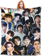 Jungkook Blanket Jeon Jung Kook Soft and Comfortable Warm Fleece Throw Full Picture of Idol Group Blankets 50"X60" Beach Blankets Gift for Dorm Room Decor Sofa Bed Camping Travel