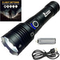 250000 Lumens Bright LED Rechargeable Flashlight 5 Modes Tactical Camping Fast Charging Waterproof (XHP50)
