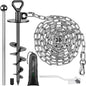 SELEWARE Dog Tie Out Stake Outdoor Anti-Rust Dog Anchor with Stainless Steel Dog Chains for Large Dogs up to 220 lbs, Free Rotation Dog Stake Dog Camping Gear 30 ft Long
