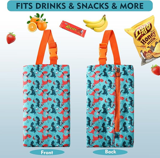 Insulated Snack Bag, Freezable Small Cooler Bag with Zipper and Adjustable Buckle, Rectangular Thermal Cooler Bag