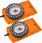 Pack of 2 Orienteering Compass Hiking-Compasses boy Scout Kids- Magnetic Gear Set Navigation map- Brujulas orientacion-Backpacking Camping Hunting Survival.