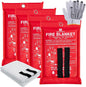 Emergency Fire Blanket 4 Pack, 40” x 40” Fire Suppression Blanket Fireproof Fiberglass Blanket for Home Survival, Fire Retardant Blanket Fire Extinguisher Blanket with Gloves for Kitchen Camping