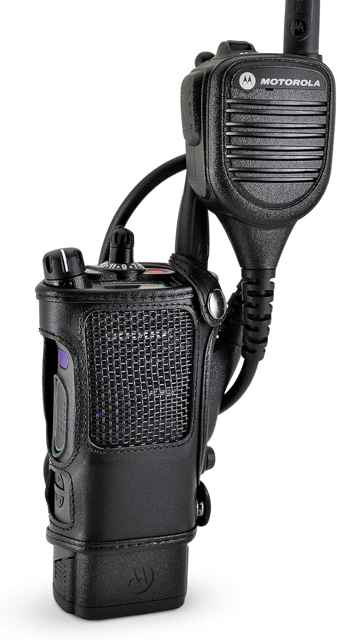 Turtleback Radio Holster for Motorola APX6000 – Durable Leather Belt Radio Holster – Durable Duty Belt Holder with D-Rings – All-Button Access – Fits Slim or Extended Battery