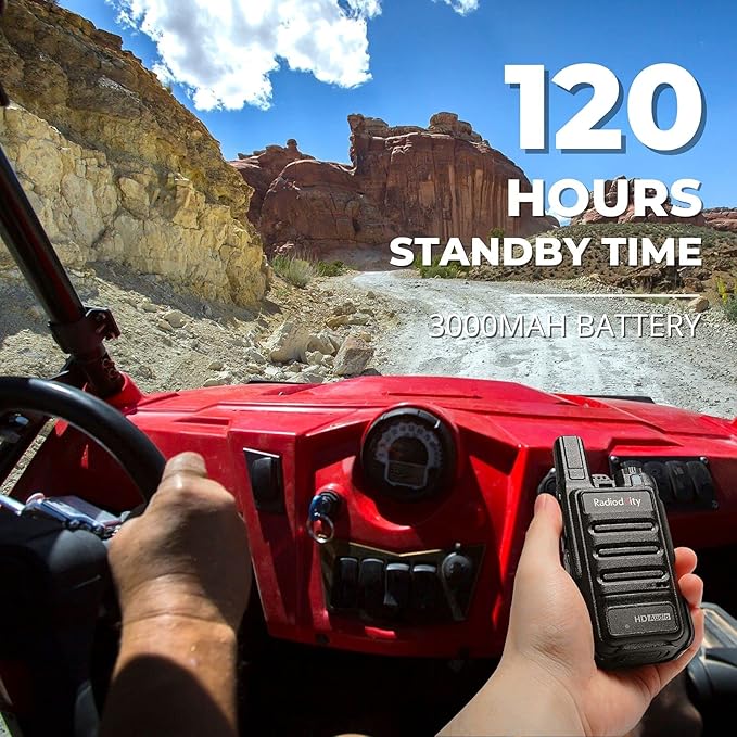 Radioddity GM-N1 GMRS Radio Handheld, Noise Canceling Long Range Two Way Radio for Adults, with 30 Channels 3000mAh Rechargeable Battery, Privacy Code, VOX for Camping, Offroad (2 Packs)