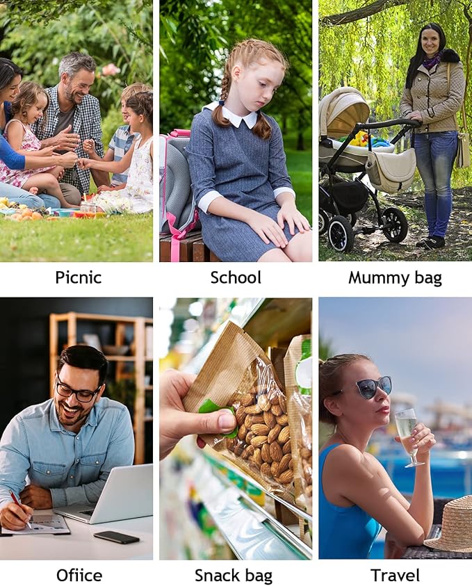 yookee home Waterproof Lunch Bag Double Layer Leakproof Neoprene Insulated Lunch Bag Freezable Black Reusable Thermal Lunch Cooler Tote Lunch Box for Boys Men Women Adult Kids for Work Outdoor