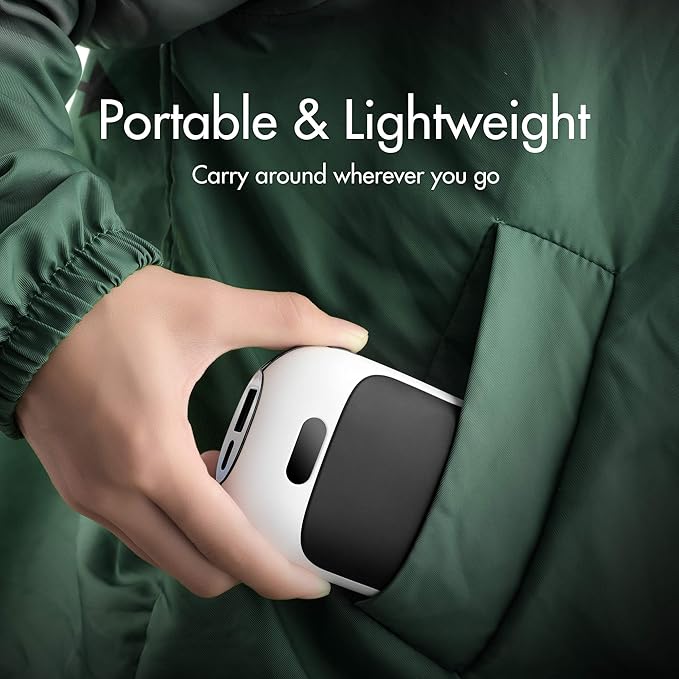 Portable Hand Warmers, 10000mAh Rechargeable Electric Hand Warmer and Power Bank, Pocket Size, Double-Sided Heating, 3 Heat Levels Up to 131℉, 12hrs Long Lasting, Winter Gift for Men Women