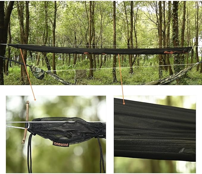 Onewind Hammock Tarp Sleeve 12ft, Polyester Mesh Sleeve Camping Tent Rain Fly for Tarp Easy Storage and Display, Hiking and Backpacking, Lightweight and Durable