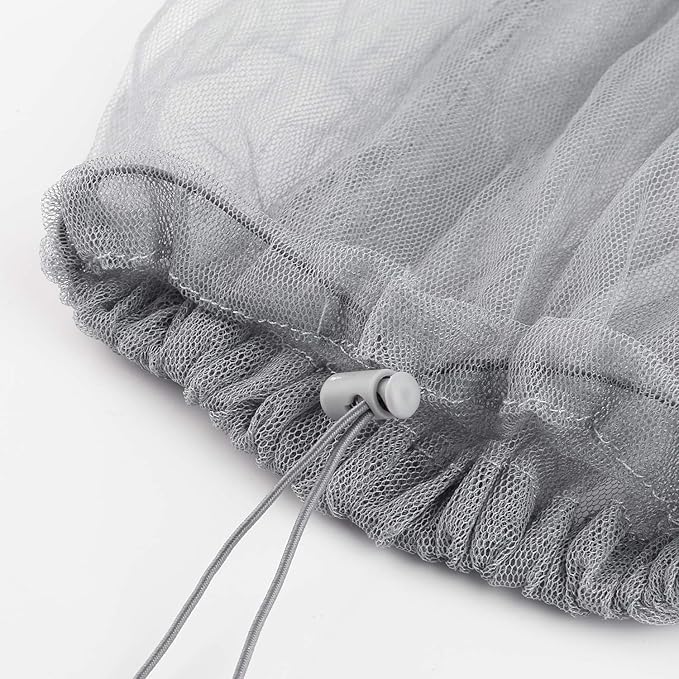 PHOGARY 4 Pack Mosquito Head Net Mesh Protective Cover, Soft Durable Heavy-Duty Fly Gnats Screen Protection for Any Outdoor Lover, Hat Net mesh with Carry Bag