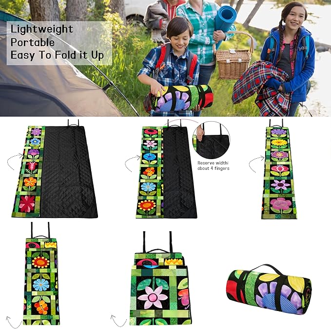 Picnic Blankets Beach Blanket 80" X 60" Extra Large Waterproof Camping Blankets Portable Outdoor Mat 3-Layer blanket for Beach, Hiking, Park, Music Festival, Grass Lawn,Travel