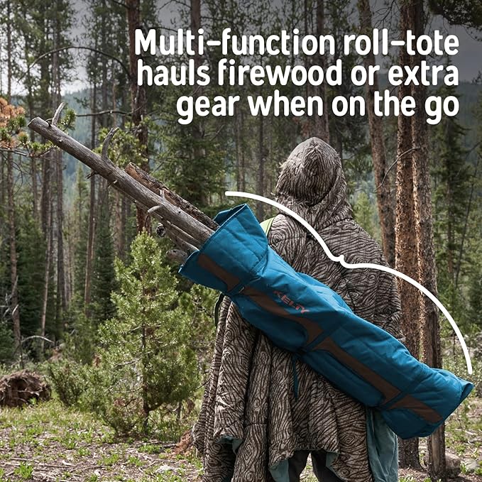 Kelty Lowdown Couch - 3 Person Capacity Camping Chair, Extra Large and Sturdy Bench for Campsites, Soccer Games, and Backyard Parties, with Cup Holders|Arm Rest, Polyester, Deep Lake/Fallen Rock