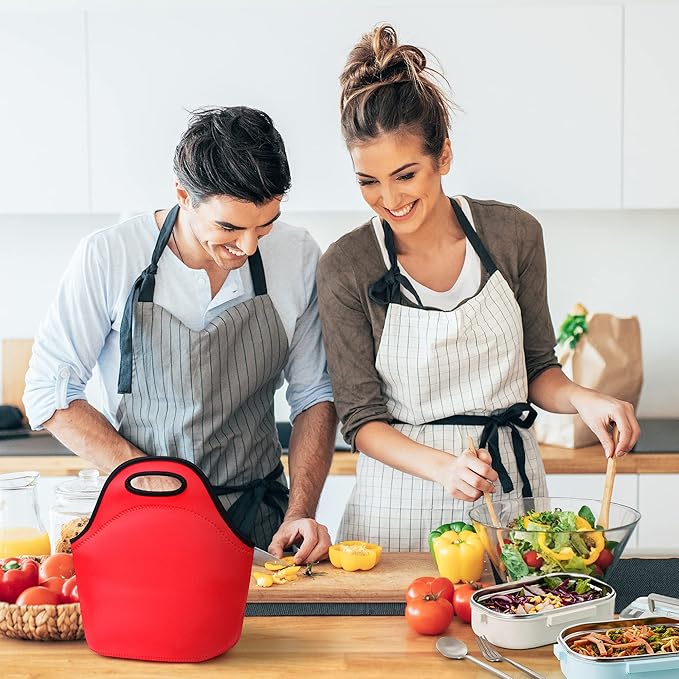 Neoprene Lunch Bags Thermal Insulated Lunch Tote Bag Reusable Washable Neoprene Picnic Bag for Women Men