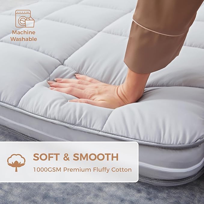 4Inch Cot Mattress Topper,Small Single Gel Infused Memory Foam,Machine Washable Cotton Cover,Roll Up Floors Mat,Portable Folding Sleep Pad(72 X 24“)