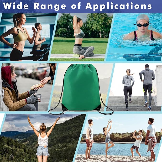 BeeGreen Drawstring Backpack Bags 20,30,50 Packs Reflective String Bags for Gym Sport Trip Cinch Sack DIY for Women Men