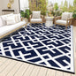 LILIOFFIC Outdoor Rugs - Reversible Mats, 5'x8' Plastic Straw Rug for Patio Clearance Waterproof, Indoor Outdoor Area Rug Carpet for Outside, RV, Deck, Picnic, Beach, Trailer, Camping, Blue & White