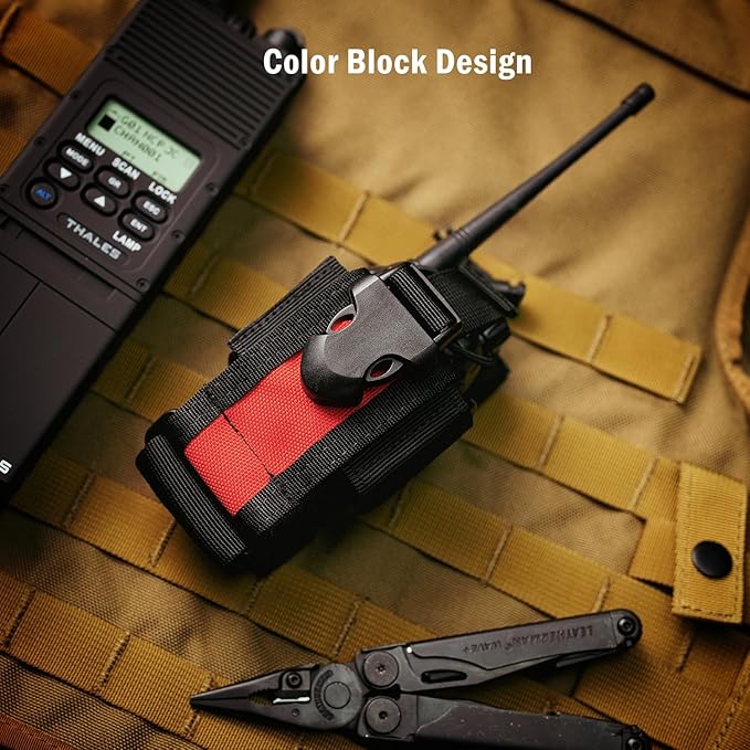 VIPERADE Radio Holster, MOLLE Radio Pouch for Vest, Universal Walkie Talkie Holster Radio Holder for Duty Belt, Police Radio Holder Tactical Radio Pouch for Baofeng, Motorola