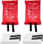 Fire Blankets Emergency for Home,39.4"x39.4" Emergency Fire Blanket for Kitchen Office School Warehouse Car Camping Grill Fireplace. (2 Pack)