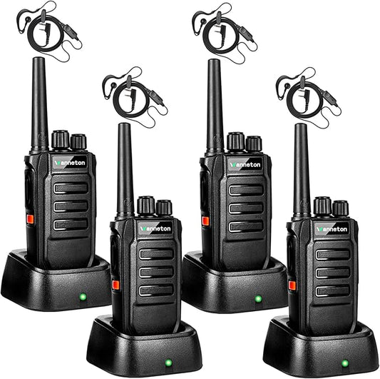 walkie talkies for Adults Long Range,One-Key decoding Copy Frequency,walkie Talkie Compatible with Most Portable Handle Two Way radios 205 Privacy Codes, VOX, Scan, programmable(4 Pack)