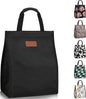 Lunch Bags for Women Insulated Reusable Lunch Tote with Internal Pocket, Adult Lunch Tote bag for Work (Black