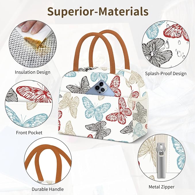 Lunch Bag Women, Lunch Box for Women Men Reusable Insulated Lunch Tote Bag, Handbags Case High Capacity for Travel Work Picnic