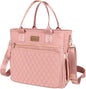 Large Women's Lunch Bags - Insulated, Durable Nylon Thermal Lunch Tote with Storage Pocket, 13"L x 6.3"W x 11.3"H, Pink