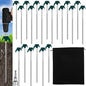 JaGely 20 Pcs 12 Inch Tent Stakes Heavy Duty Ground Anchors Metal Threaded Tent Spikes Non Rust Camping Stake Tent Pegs Screw with Hex Head Driver for Camping Yard Decor Outdoor (Blackish Green)