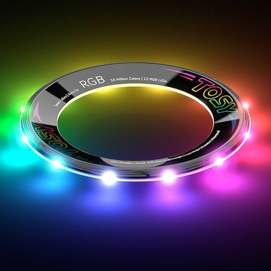 TOSY Flying Ring - 16 Million Color RGB LEDs or 12 LEDs, Super Bright, Lost Mode, Auto Light Up, Camping Essentials for Kids/Teens/Boy/Girl, Safe & Soft, Waterproof, Pool/Beach Games, Lightweight Toy