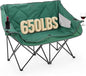 ARROWHEAD OUTDOOR Portable Folding Double Duo Camping Chair Loveseat w/ 2 Cup & Wine Glass Holder, Heavy-Duty Carrying Bag, Padded Seats & Armrests, Supports up to 500lbs, USA-Based Support