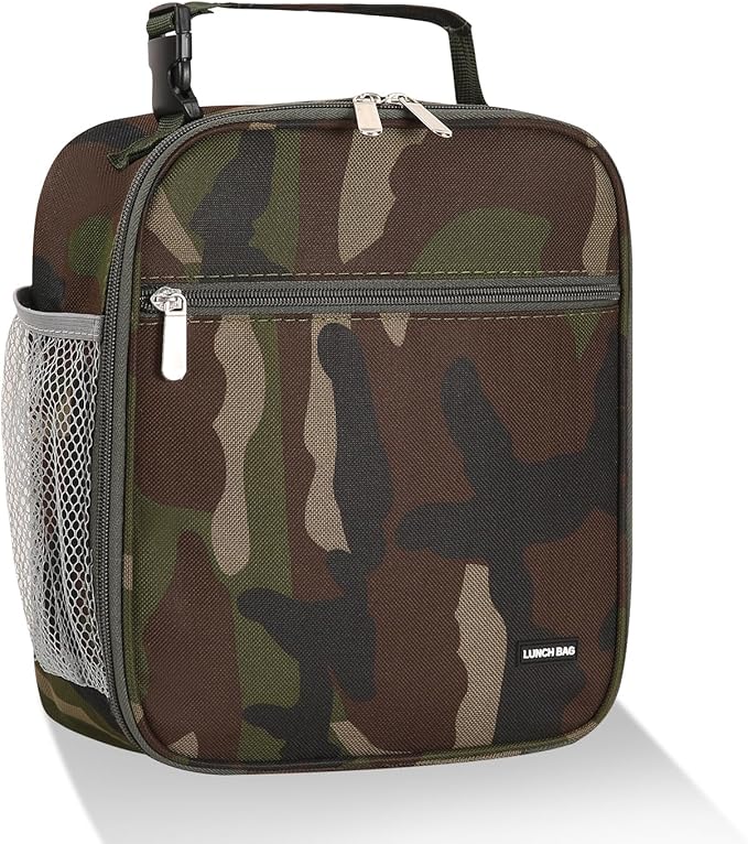 Lunch box Lunch bag for men women Insulated Lunchbox Lunch bags for Work Picnic Travel (Green camo)