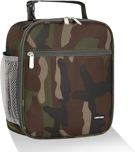 Lunch box Lunch bag for men women Insulated Lunchbox Lunch bags for Work Picnic Travel (Green camo)