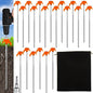 JaGely 20 Pcs 12 Inch Screw in Tent Stakes Heavy Duty Ground Anchors Metal Threaded Tent Spikes Camping Stake Screw in Tent Pegs Screw with Hex Head Driver for Camping Travel Decor Outdoor (Orange)