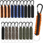 Fumete 20 Pcs Paracord Keychain Military Braided Keychain Clip with Strap Paracord Backpack Strap with Chain Hooks for Women Men Camping Fishing Hiking Backpacking Keys Hanger, 5 Styles