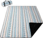 Picnic Blanket Extra Large(79" x 82"), 3-Layer Thickening Camping Blanket, Machine Washable Outdoor Blanket, Wear-Resistant, Soft and Comfortable, Sandproof Beach Mat for Beach, Park, Lawn(Boho Blue)